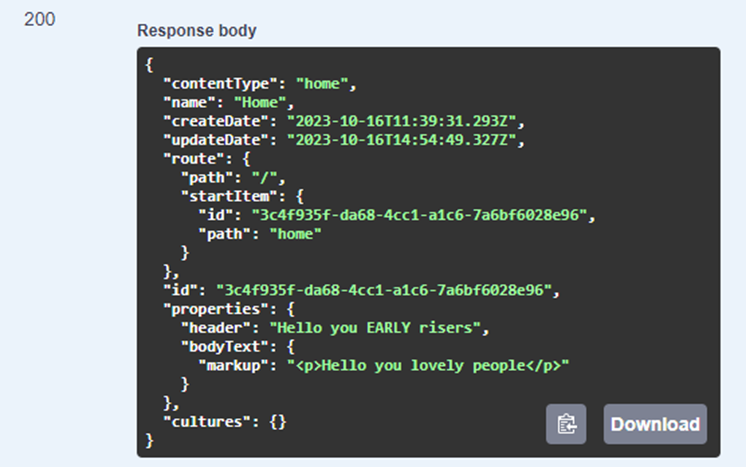 Response body.