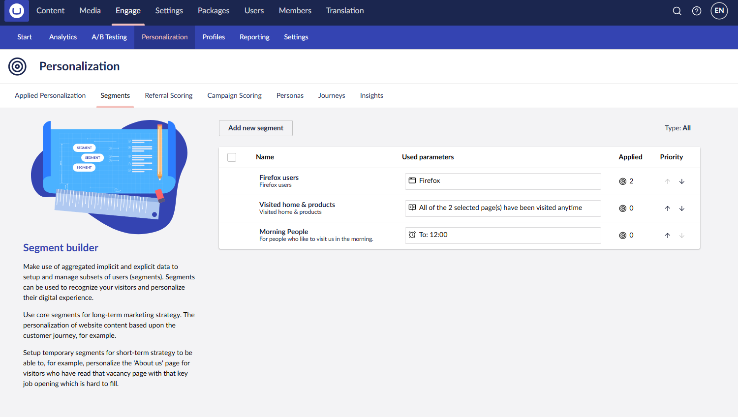 Segment builder